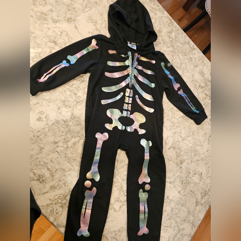 Tipsy Elves Iridescent Skeleton Zip Up Costume